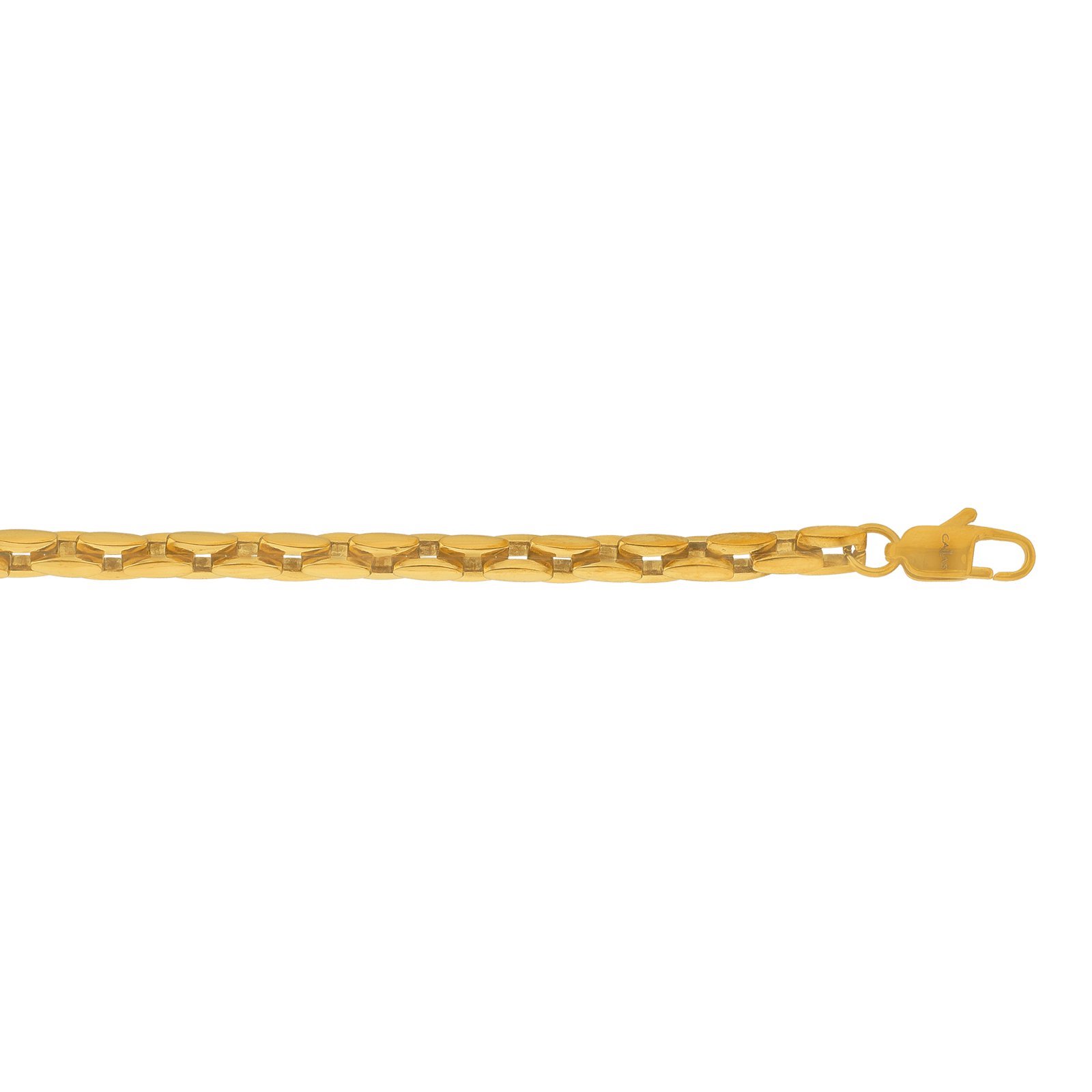 Bracelet Callas en acier doré maille fantaisie, 19 cm avec rallonge de 3 cm