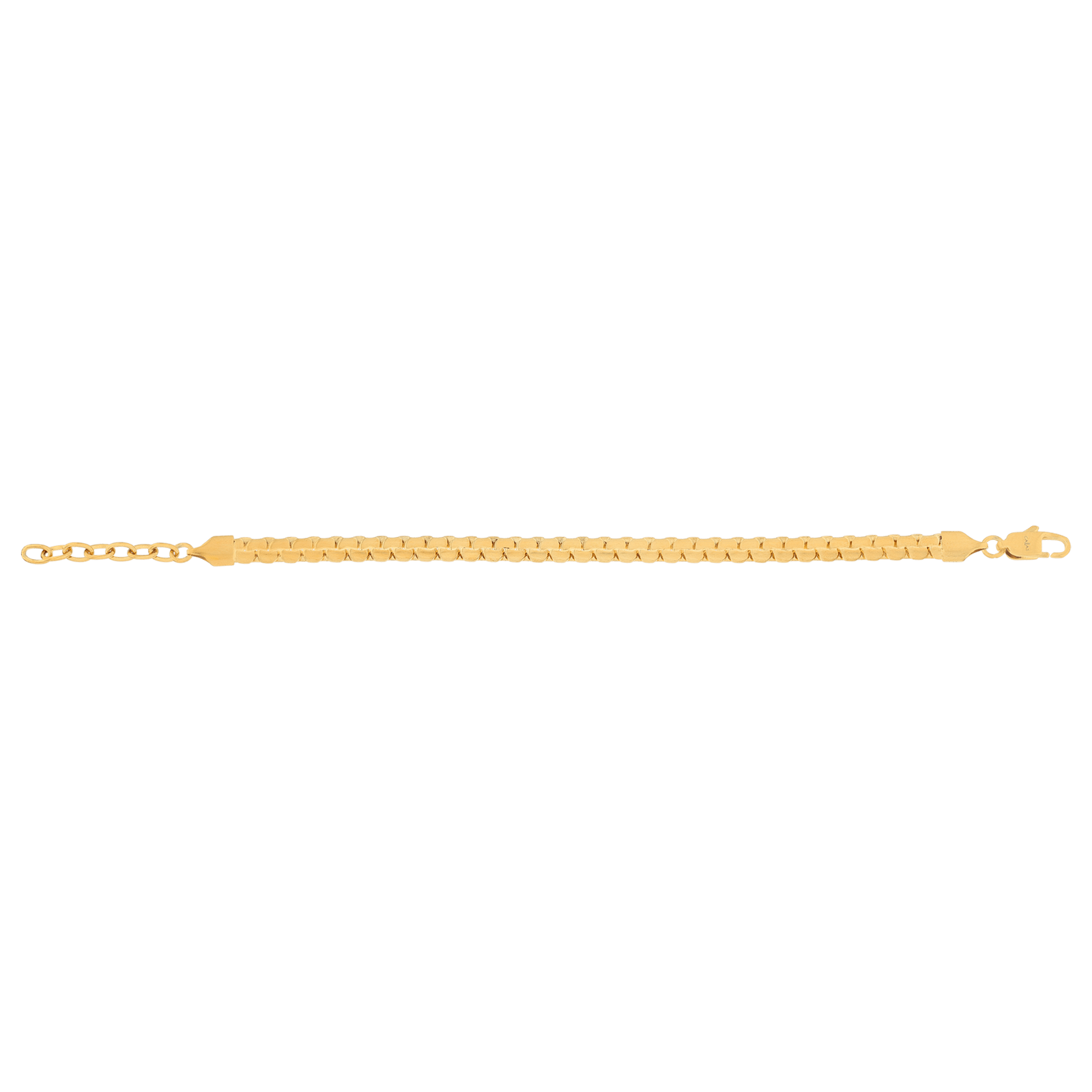 Bracelet Callas en acier doré maille jaseron fantaisie, 18 cm avec rallonge de 3 cm