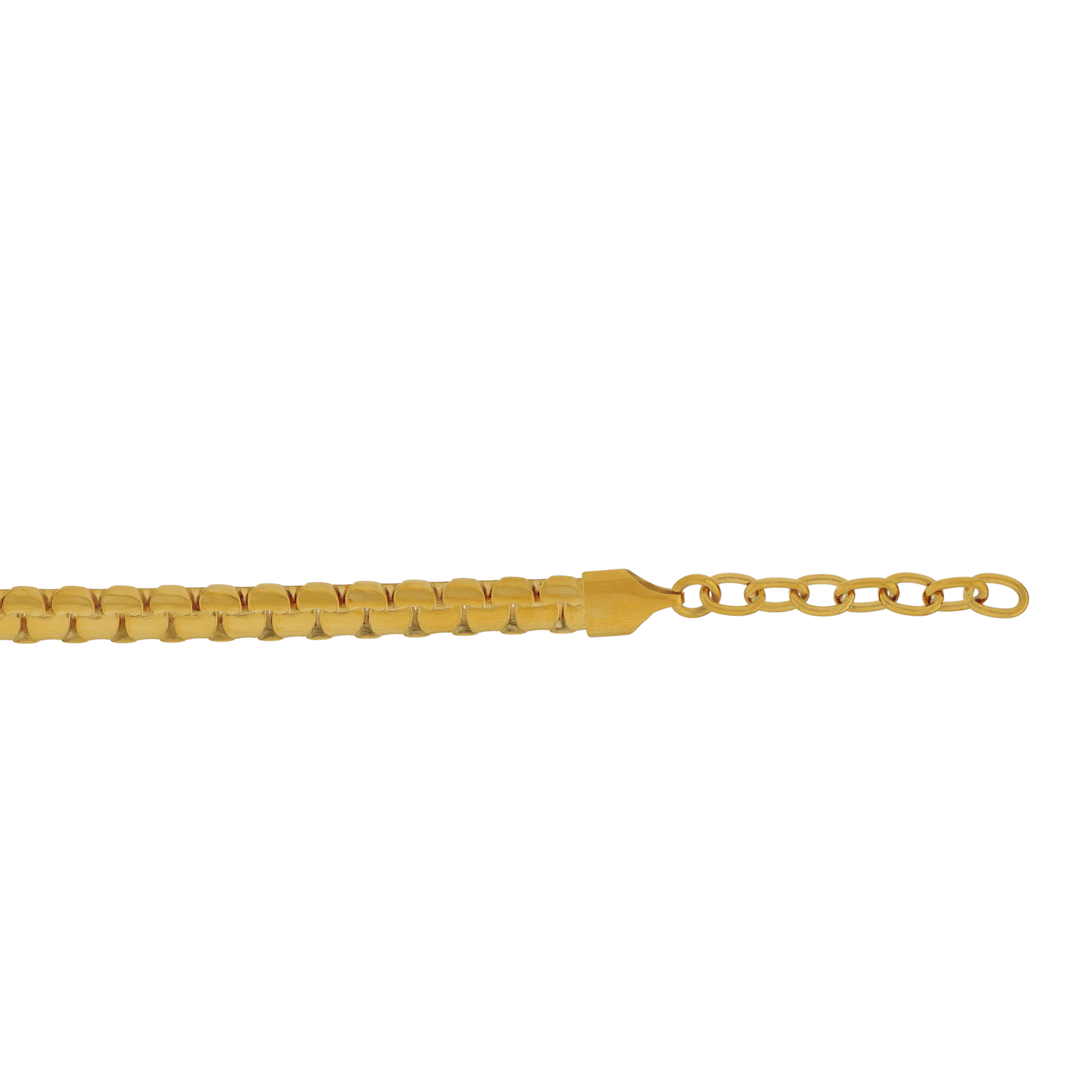 Bracelet Callas en acier doré maille jaseron fantaisie, 18 cm avec rallonge de 3 cm