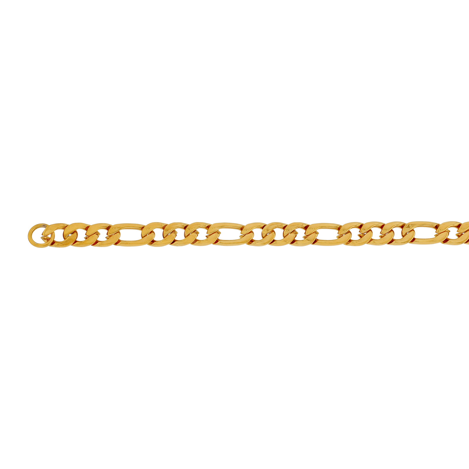 Bracelet Callas en acier doré maille Figaro alternée un pour trois, 21 cm