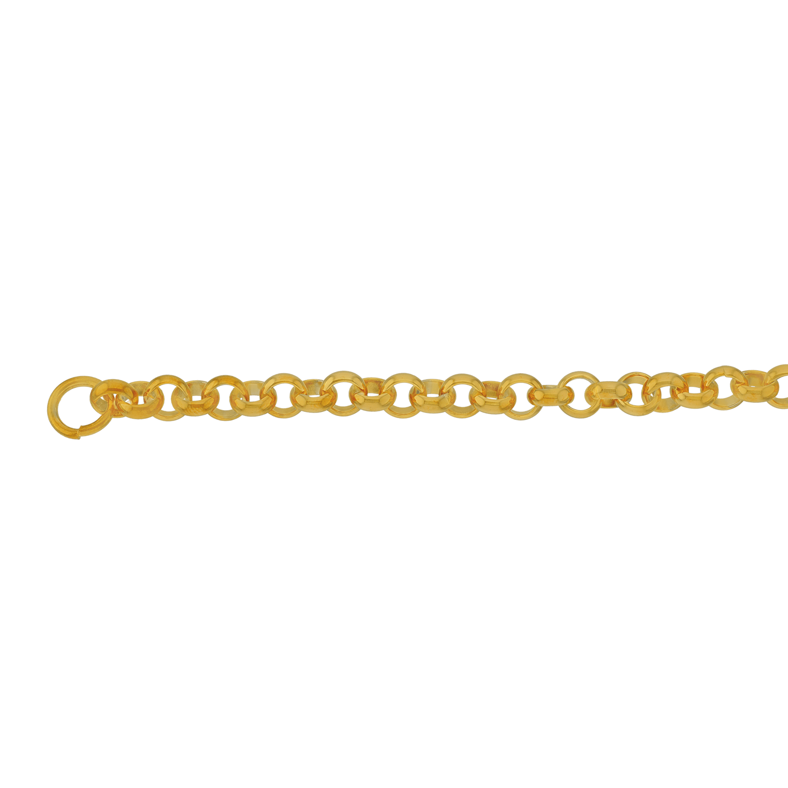 Bracelet Callas en acier doré maille jaseron de 6,5 mm, 21 cm