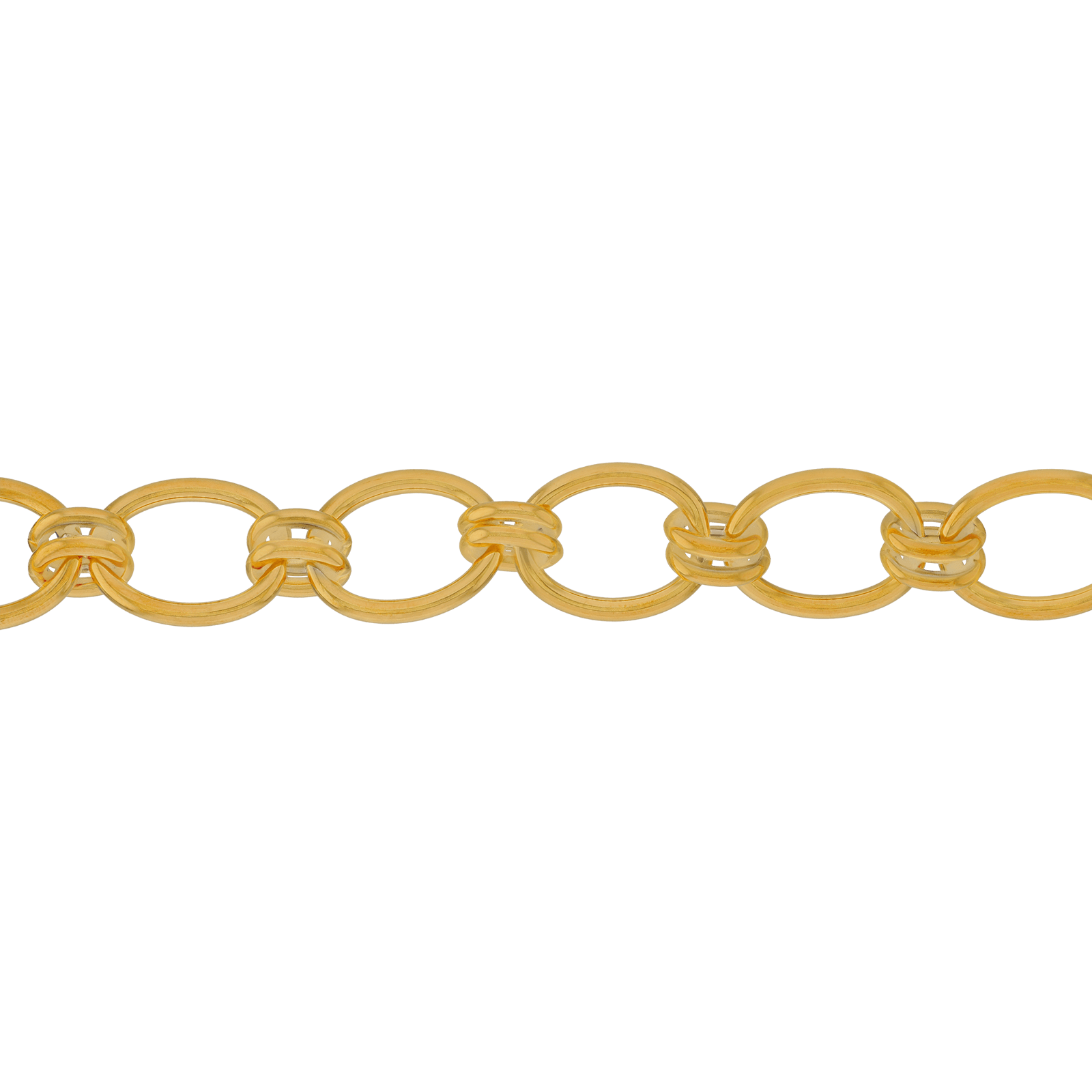 Bracelet Callas en acier doré maille forçat lisse alternée, 17,5 cm avec rallonge de 3 cm