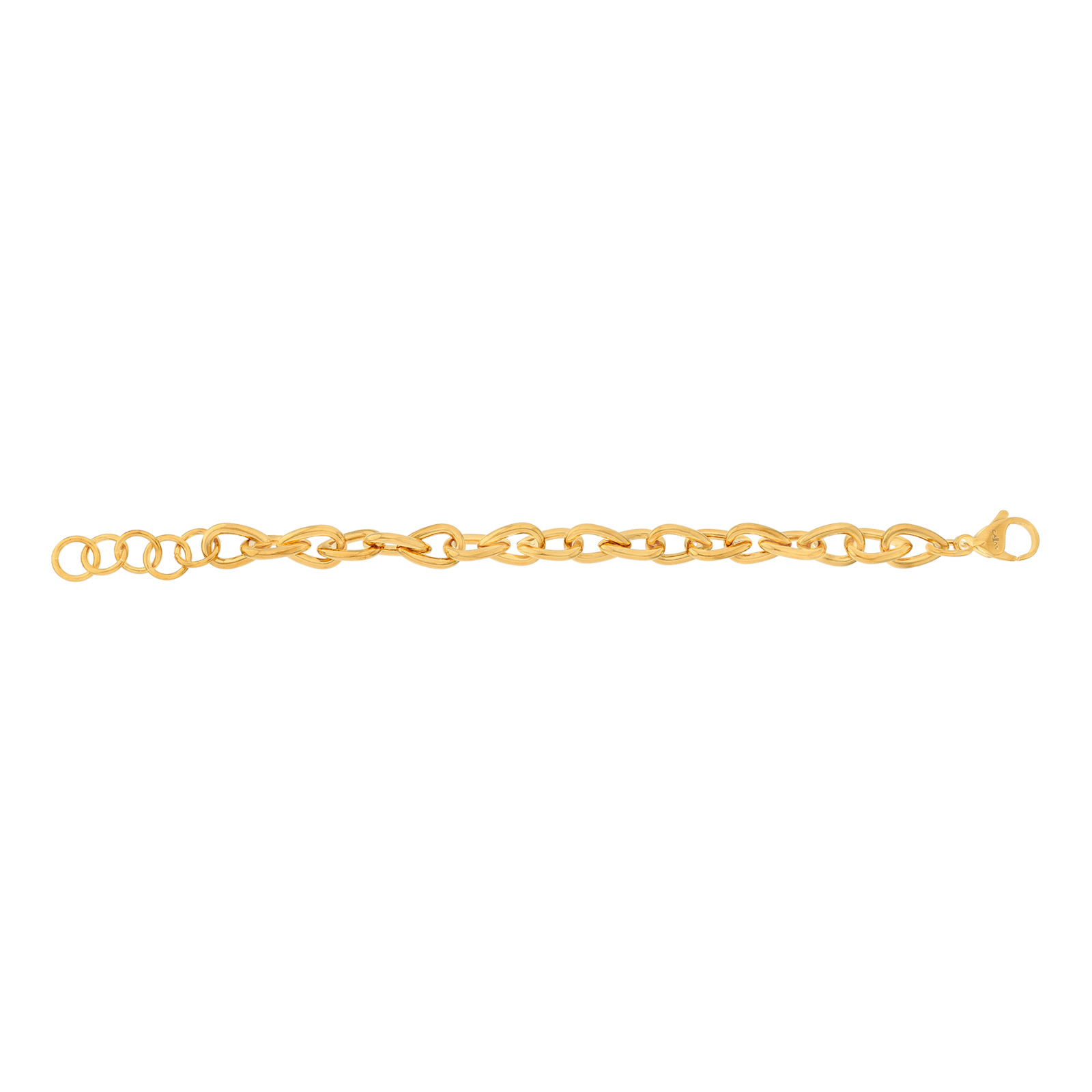 Bracelet Callas en acier doré maille infini, 18 cm avec rallonge de 3 cm