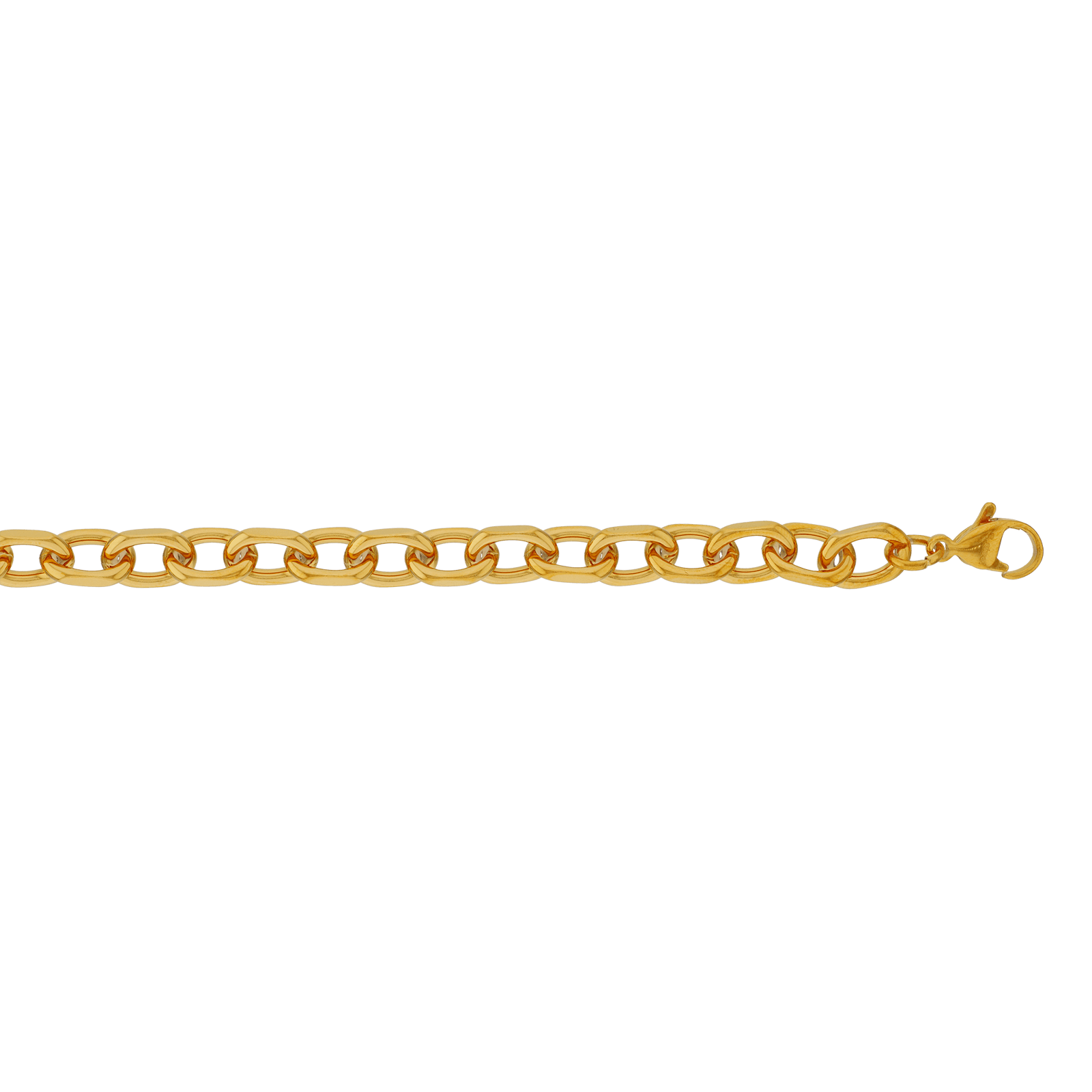 Bracelet Callas en acier doré maille forçat lisse, 19 cm avec rallonge de 3 cm