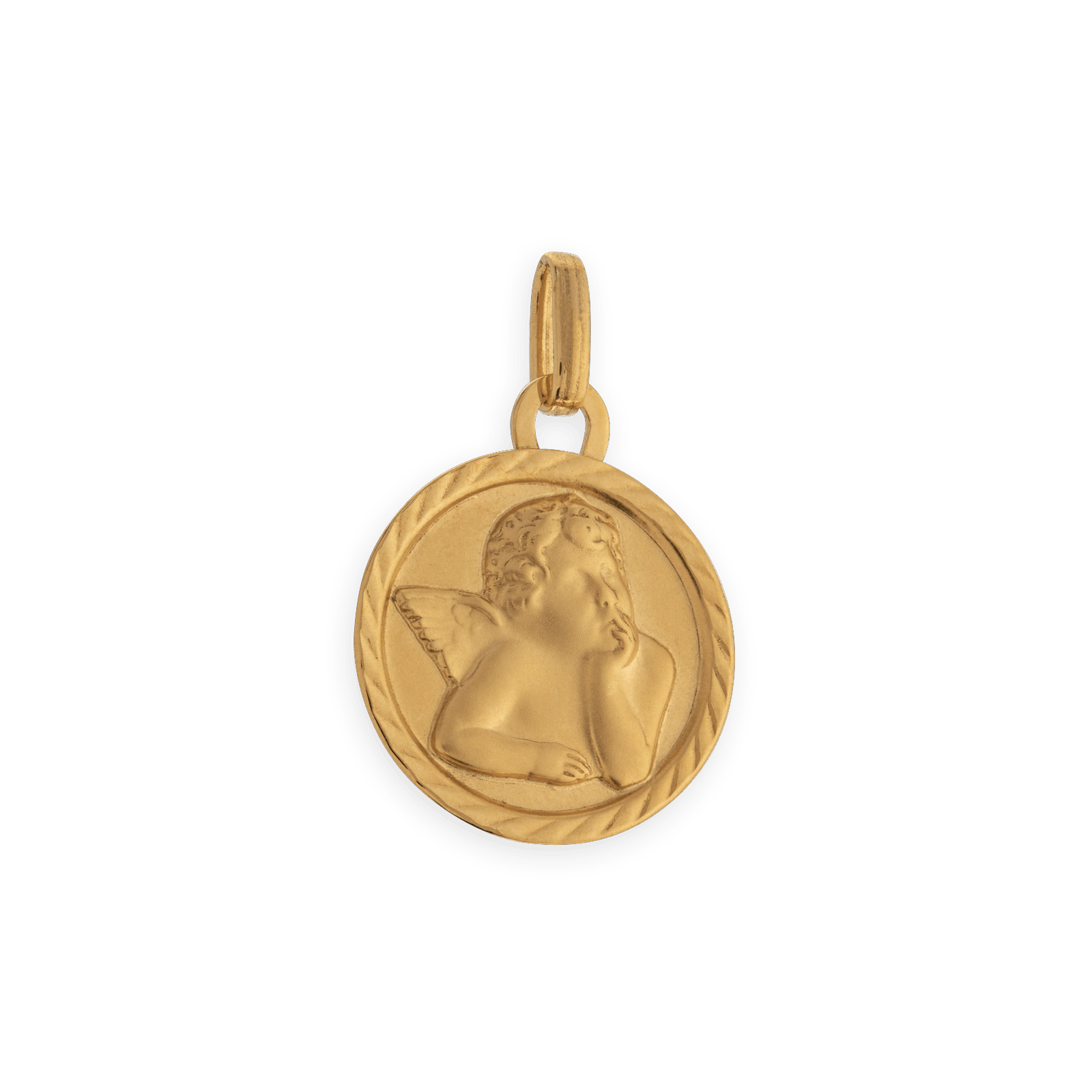 Médaille Or375 Ange Strié avec bélière
