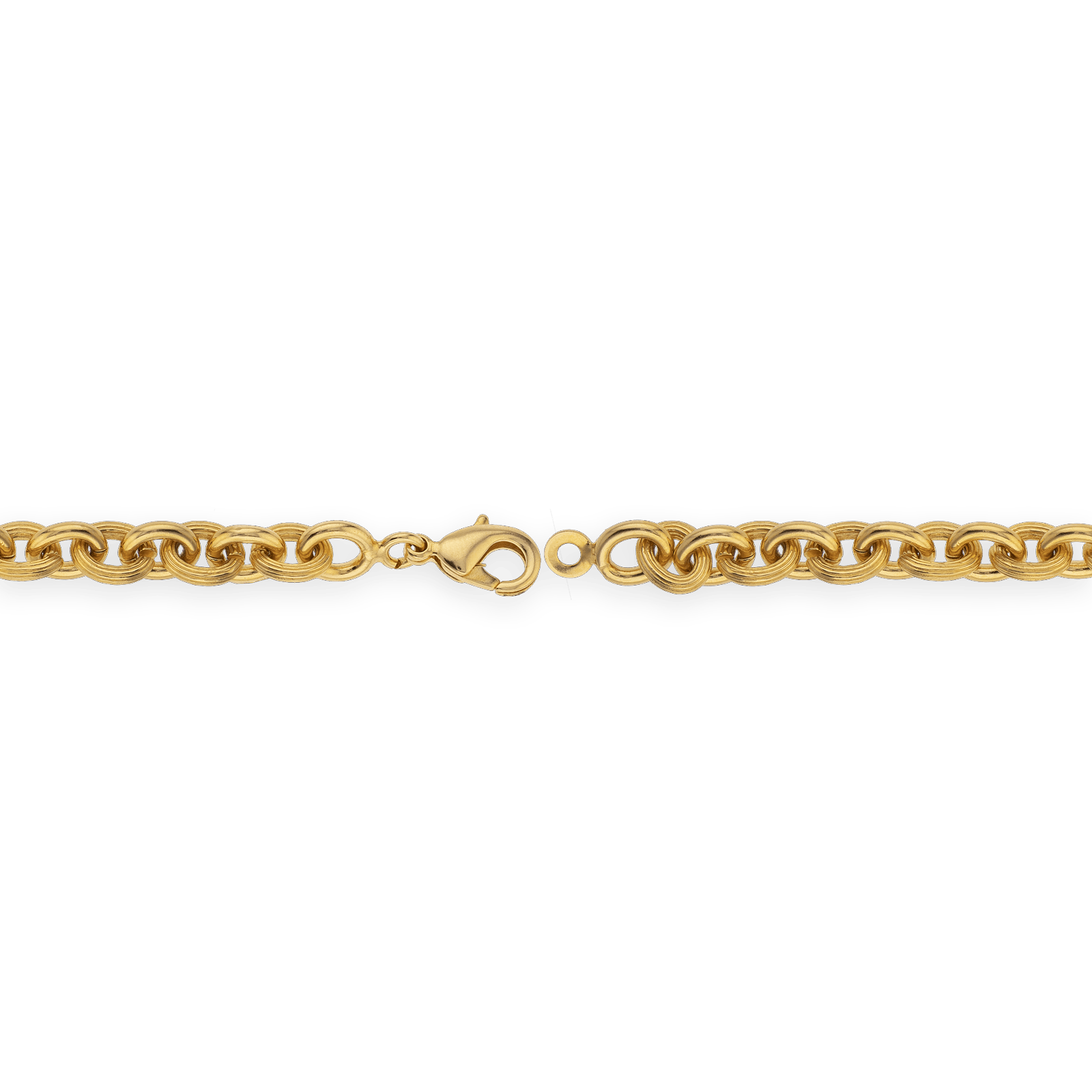 Bracelet Plaqué Or Maille Forçat Lisse et Strié