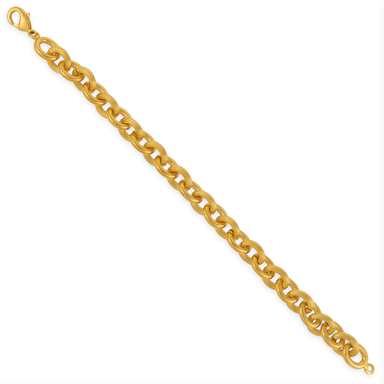 Bracelet Plaqué Or Maille Forçat Antillais Lisse et Strié