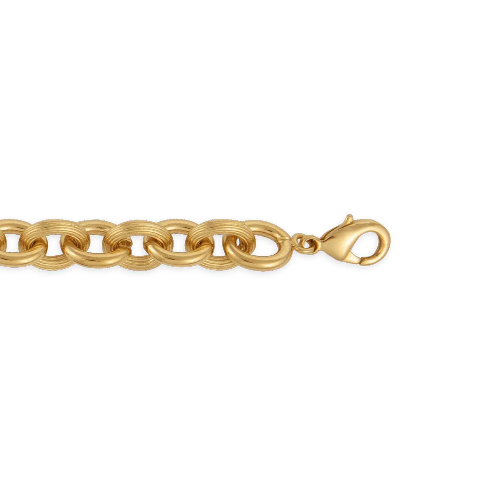 Bracelet Plaqué Or Maille Forçat Antillais Lisse et Strié