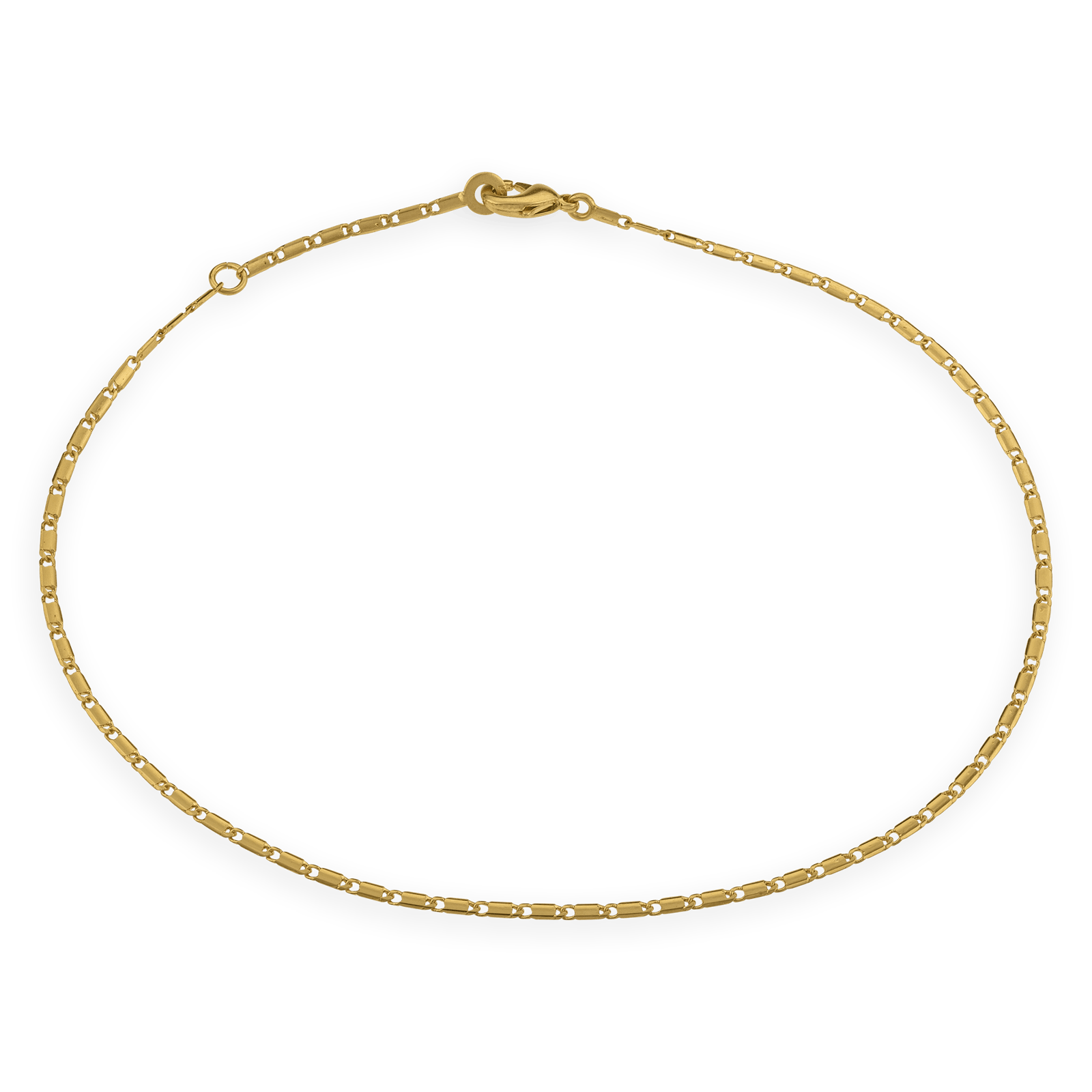 Chaîne Cheville Plaqué Or Maille Diamantée
