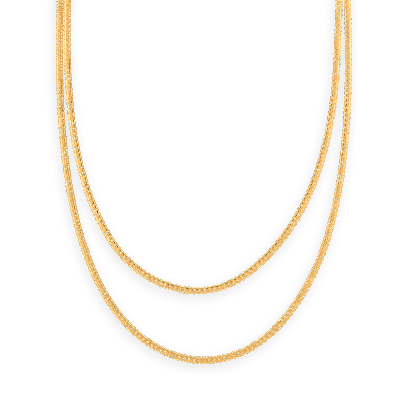 Chaîne De Taille Plaqué Or Maille Serpent