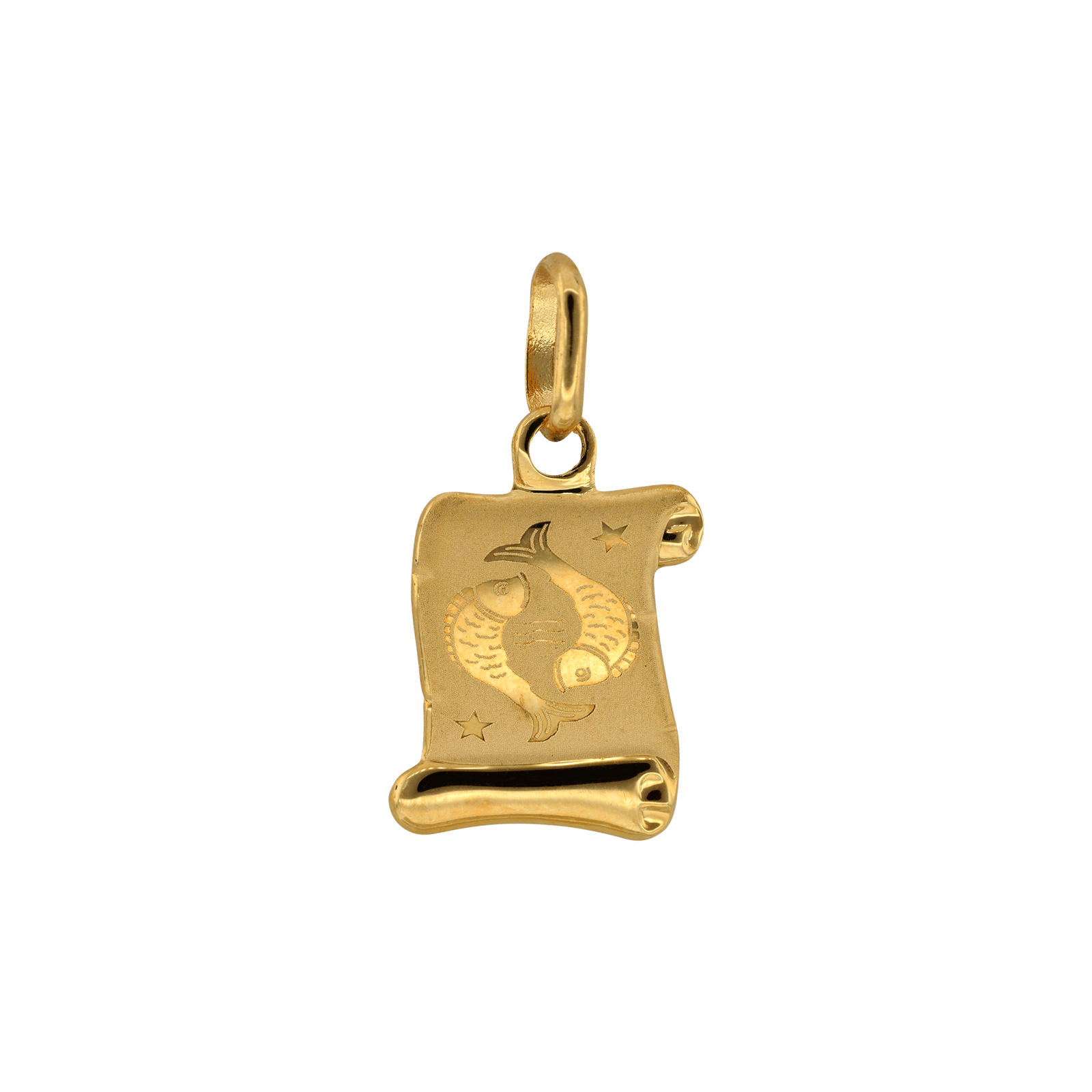 Pendentif tout Or pendentif parchemin zodiaque poisson 10x12mm