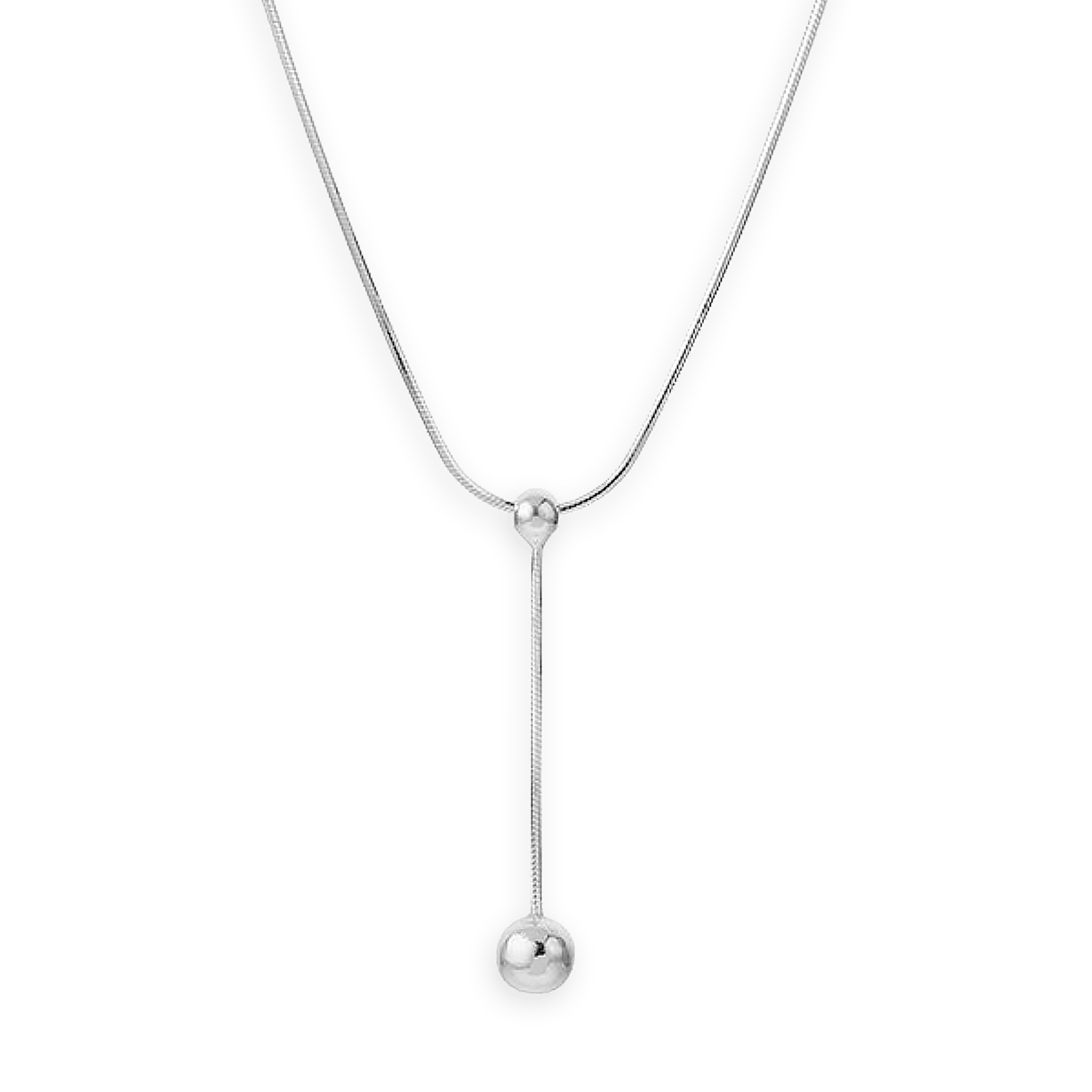 Collier argent Y grain d'argent