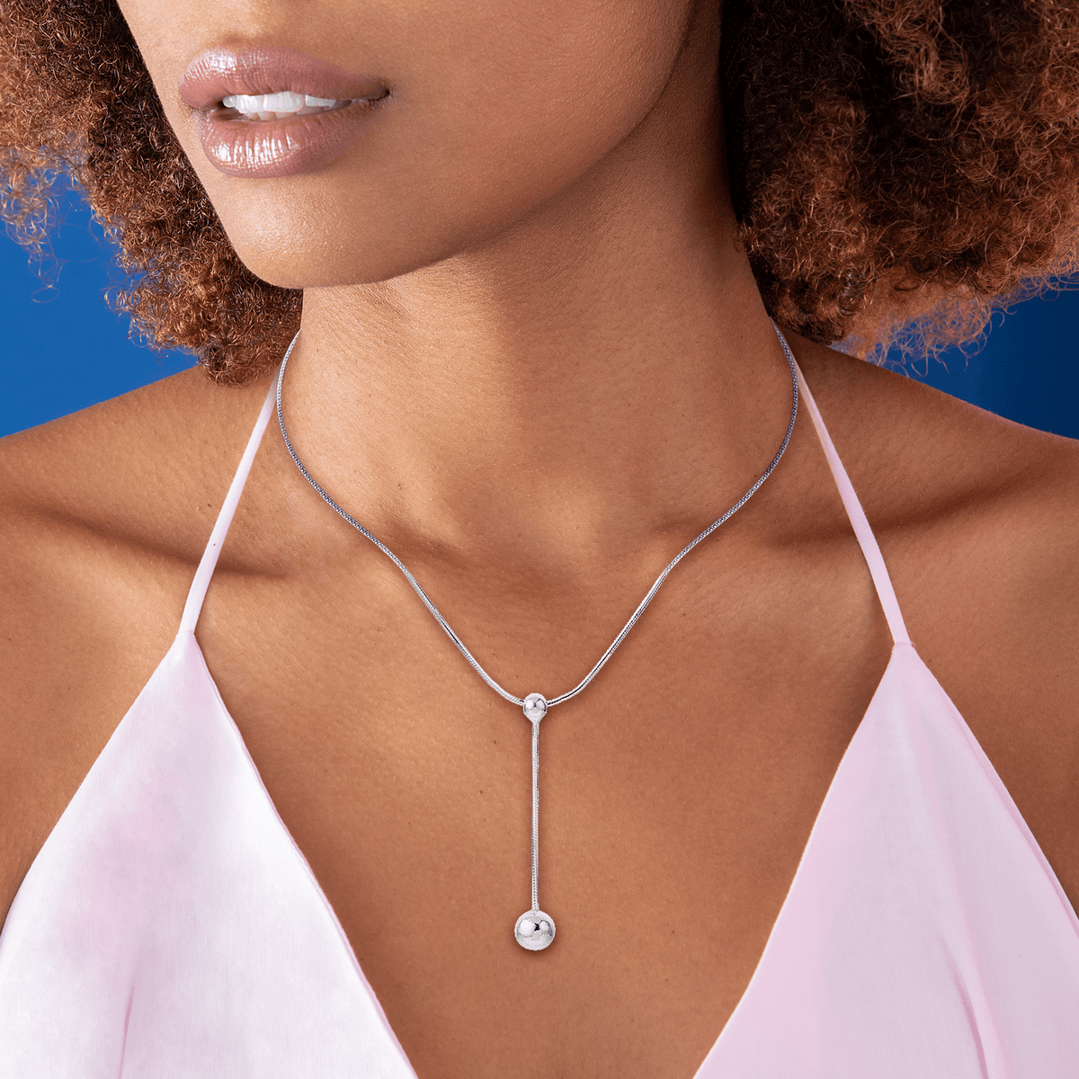 Collier Argent 925 Y Grain D'argent 4 Et 6mm Pendant 35mm Chaîne 1mm 43cm