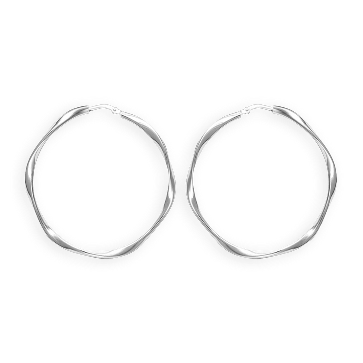 Créoles Argent 925 Torsadées 60m Tube 2.7mm
