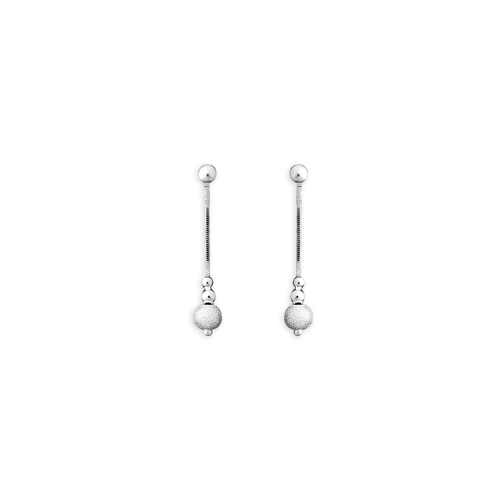 Boucles d'oreilles argent pendant 30 mm Grain d'argent