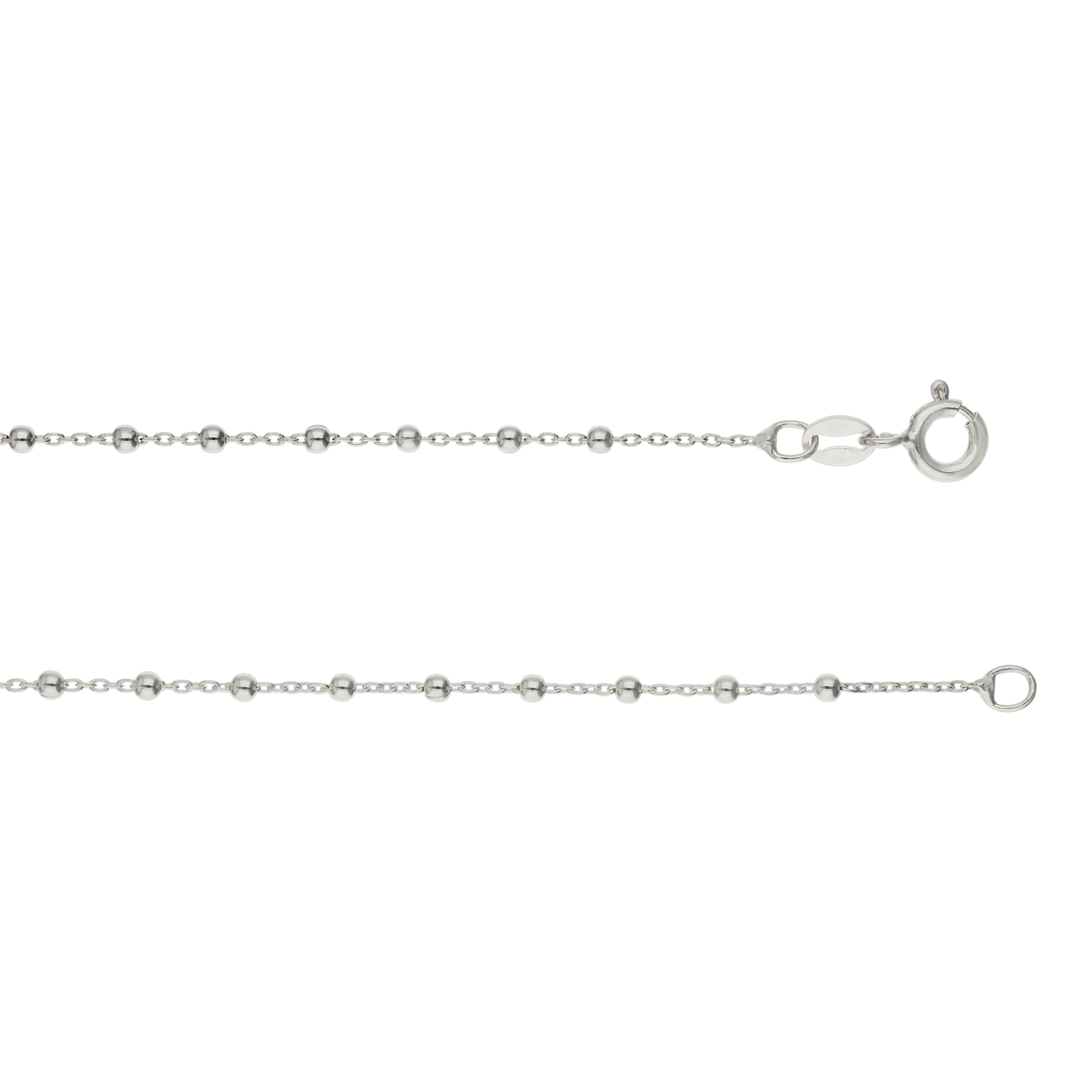 Collier Argent boules Pendentif croix et miraculeuse 45 centimètres