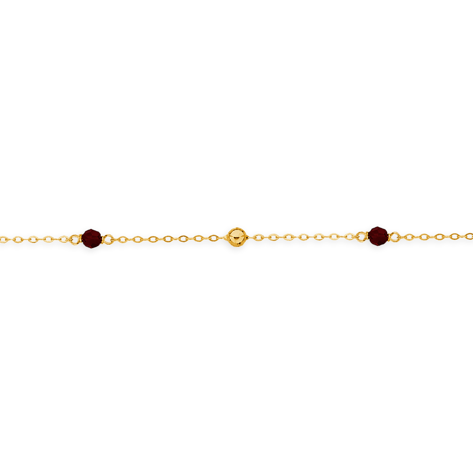 Bracelet forçat clair grenats 4mm blé 18cm