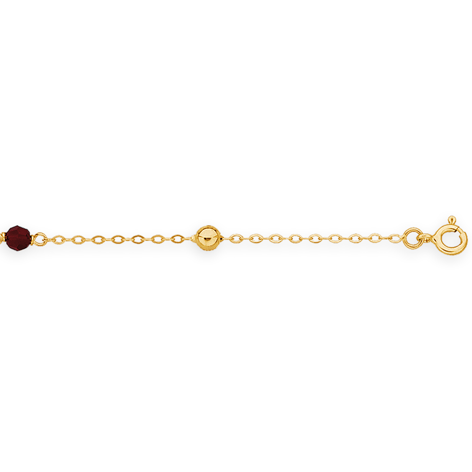 Bracelet forçat clair grenats 4mm blé 18cm