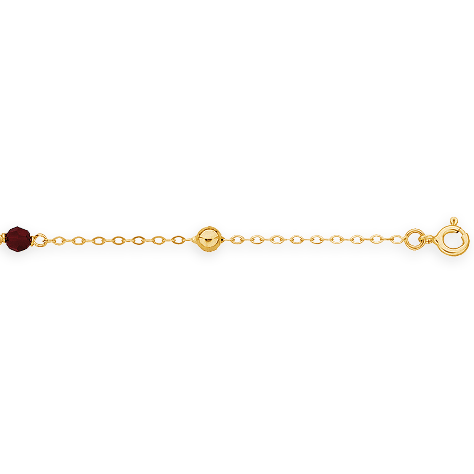Bracelet forçat clair grenats 4mm blé 18cm