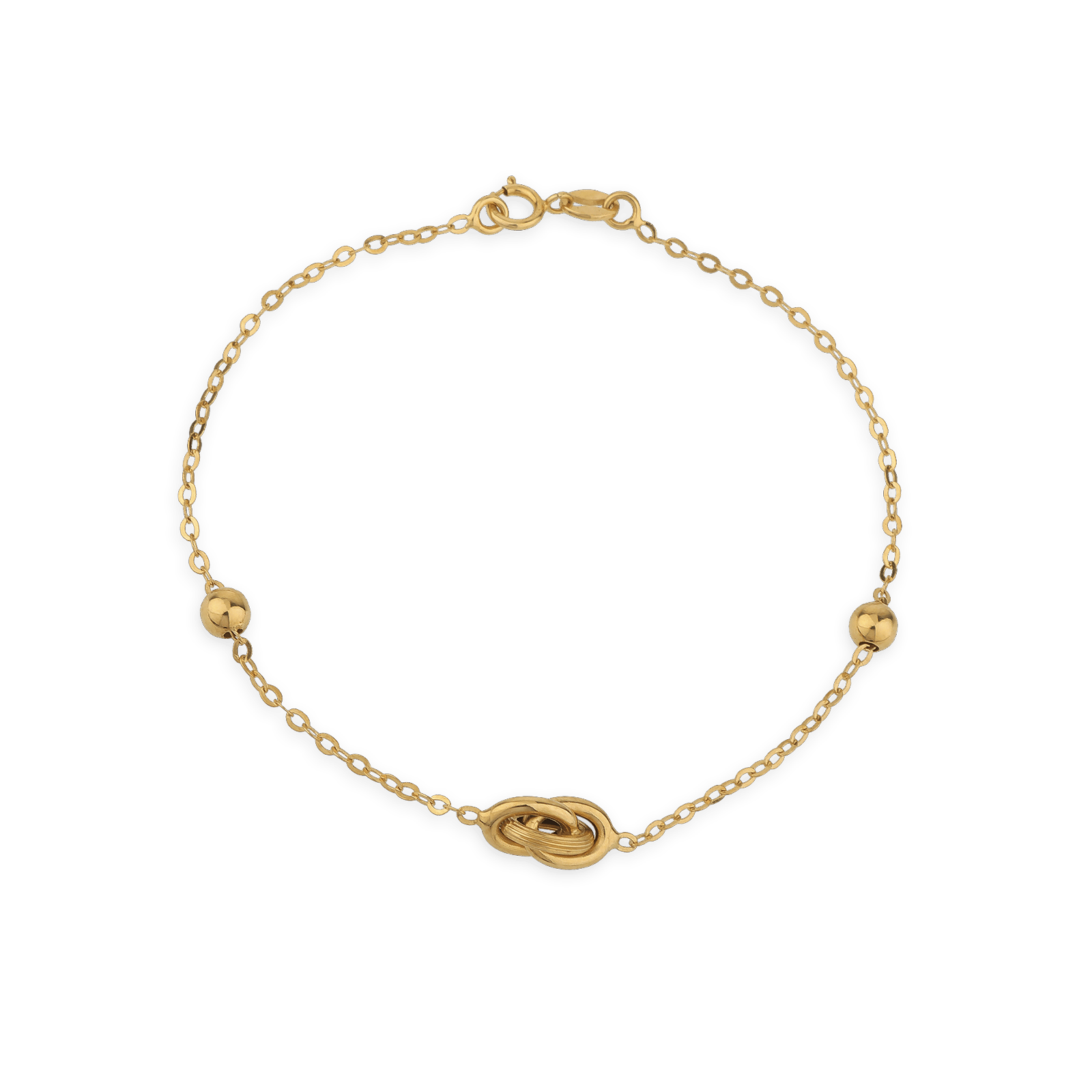 Bracelet forçat plus boules plus nœuds 6.0 mm 18 centimètres