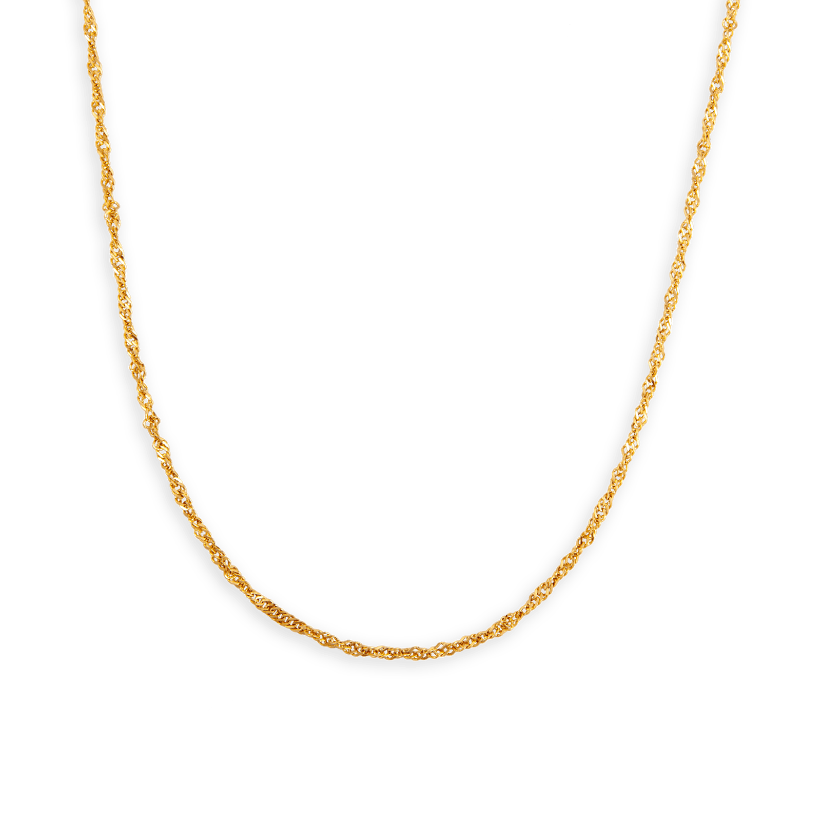 Collier chaîne or maille Singapour creuse