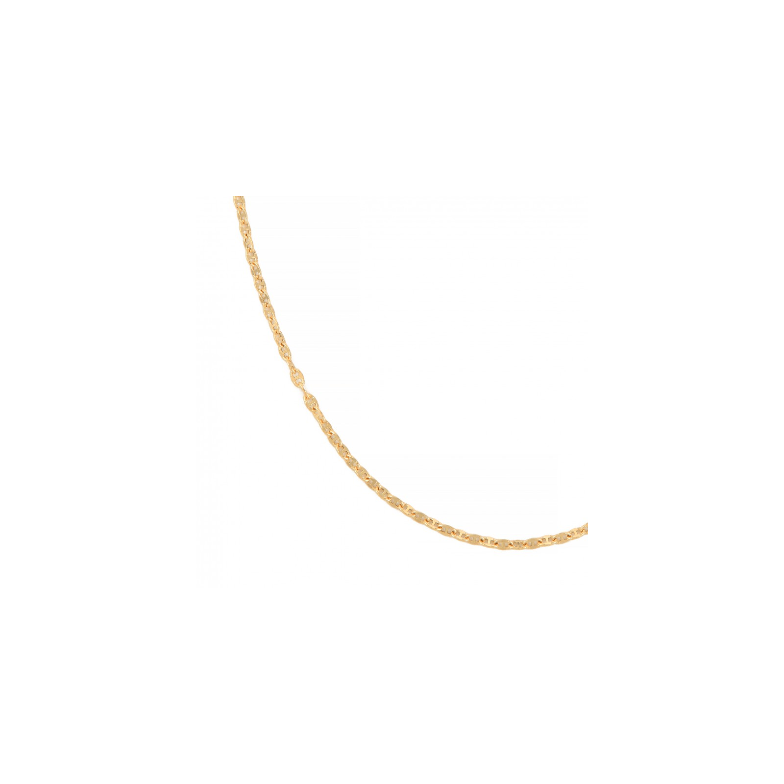 Collier chaîne or maille forçat diamanté creux