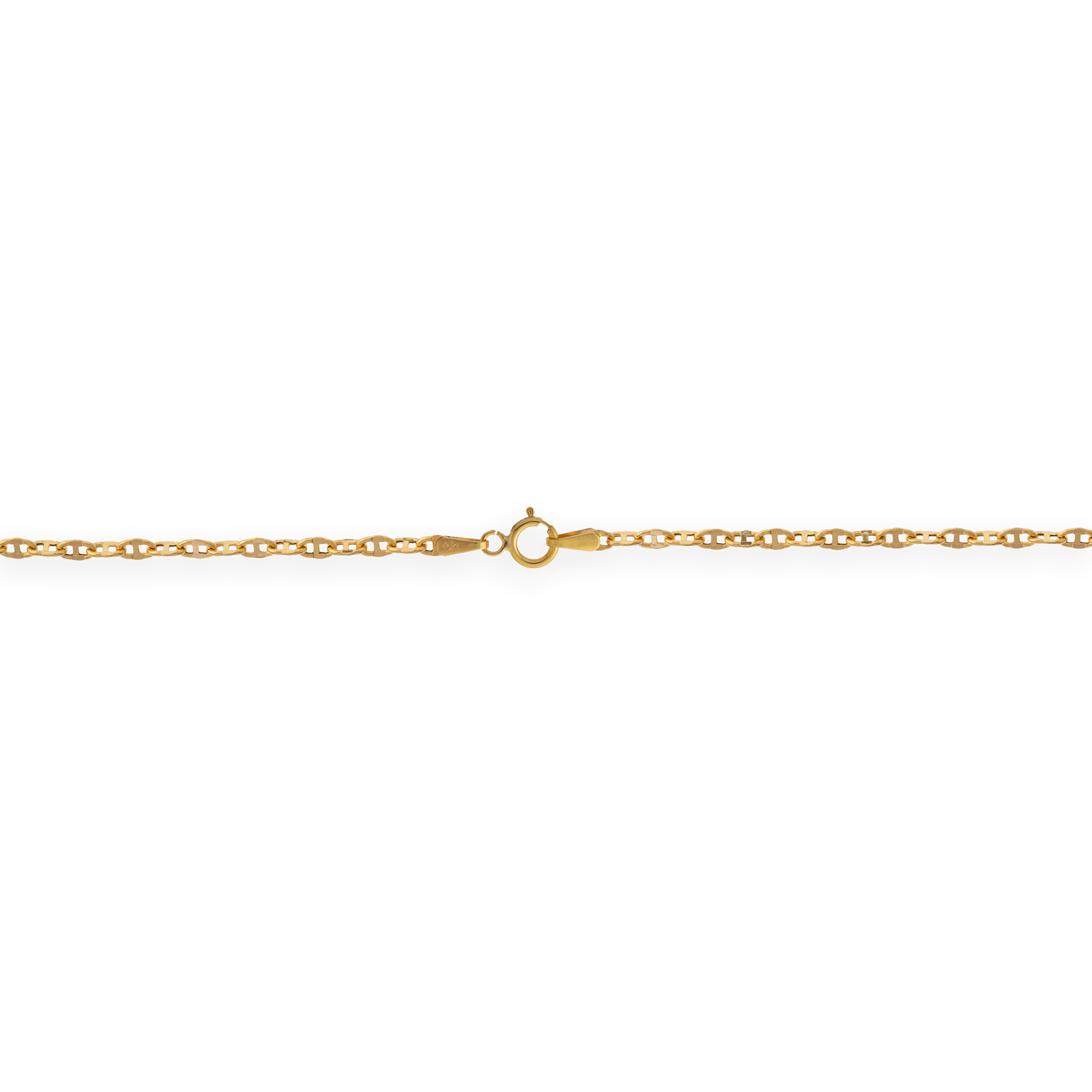 Collier chaîne or maille forçat diamanté creux