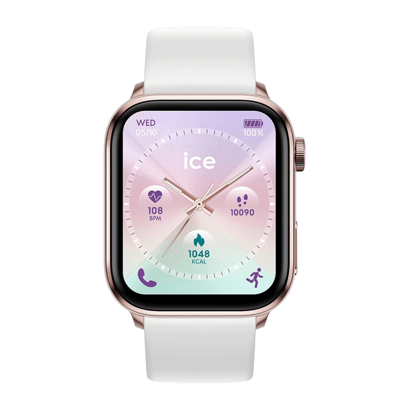 Montre Connectée Femme Ice-Watch ICE Smart 3.0 Doré Rose, bracelet silicone blanc – 024302