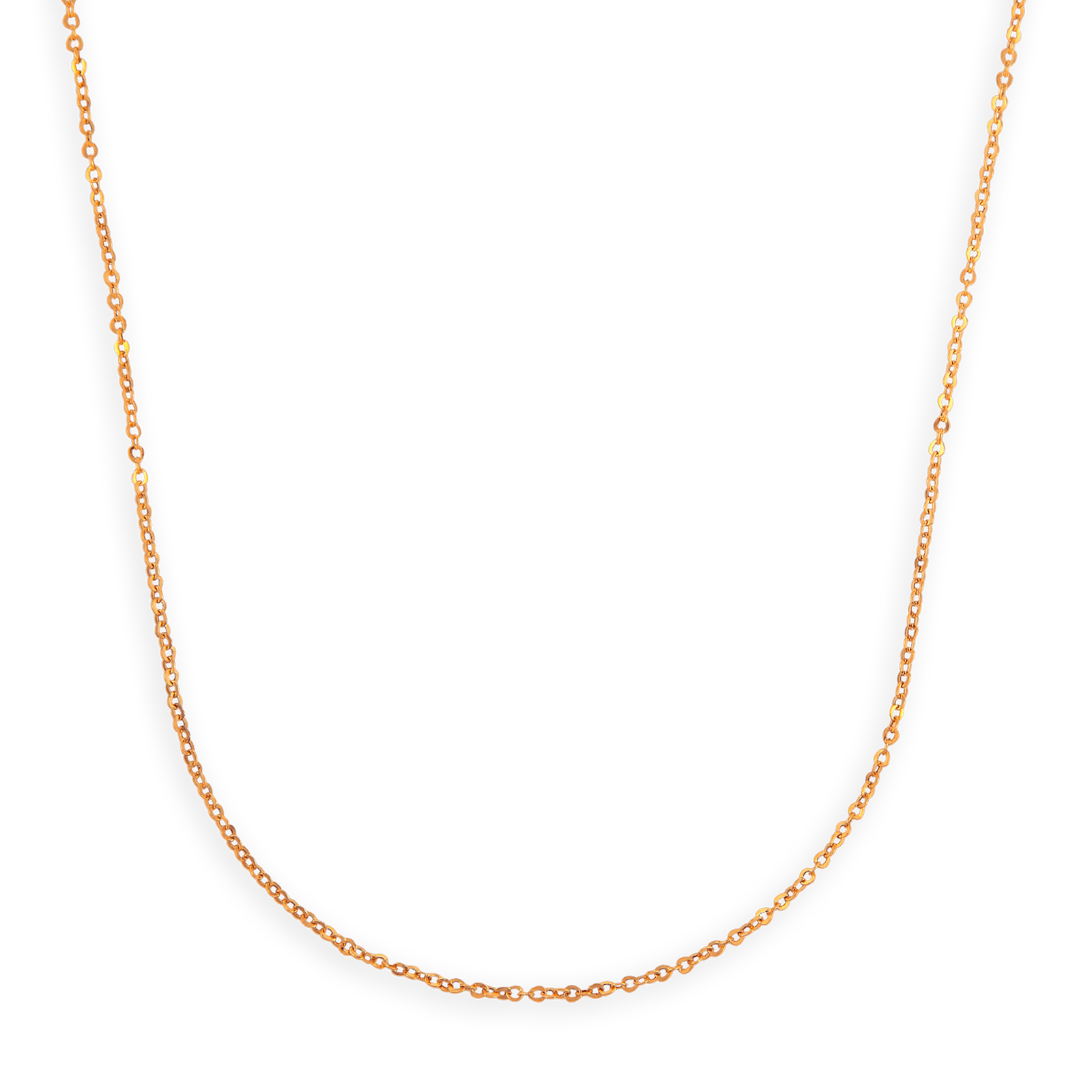 Collier chaîne or maille forçat miroir creux