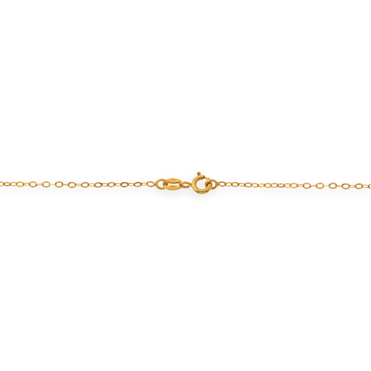 Collier Or 750 Maille Cheval  Alterné Plat Creux 3.7mm 60cm