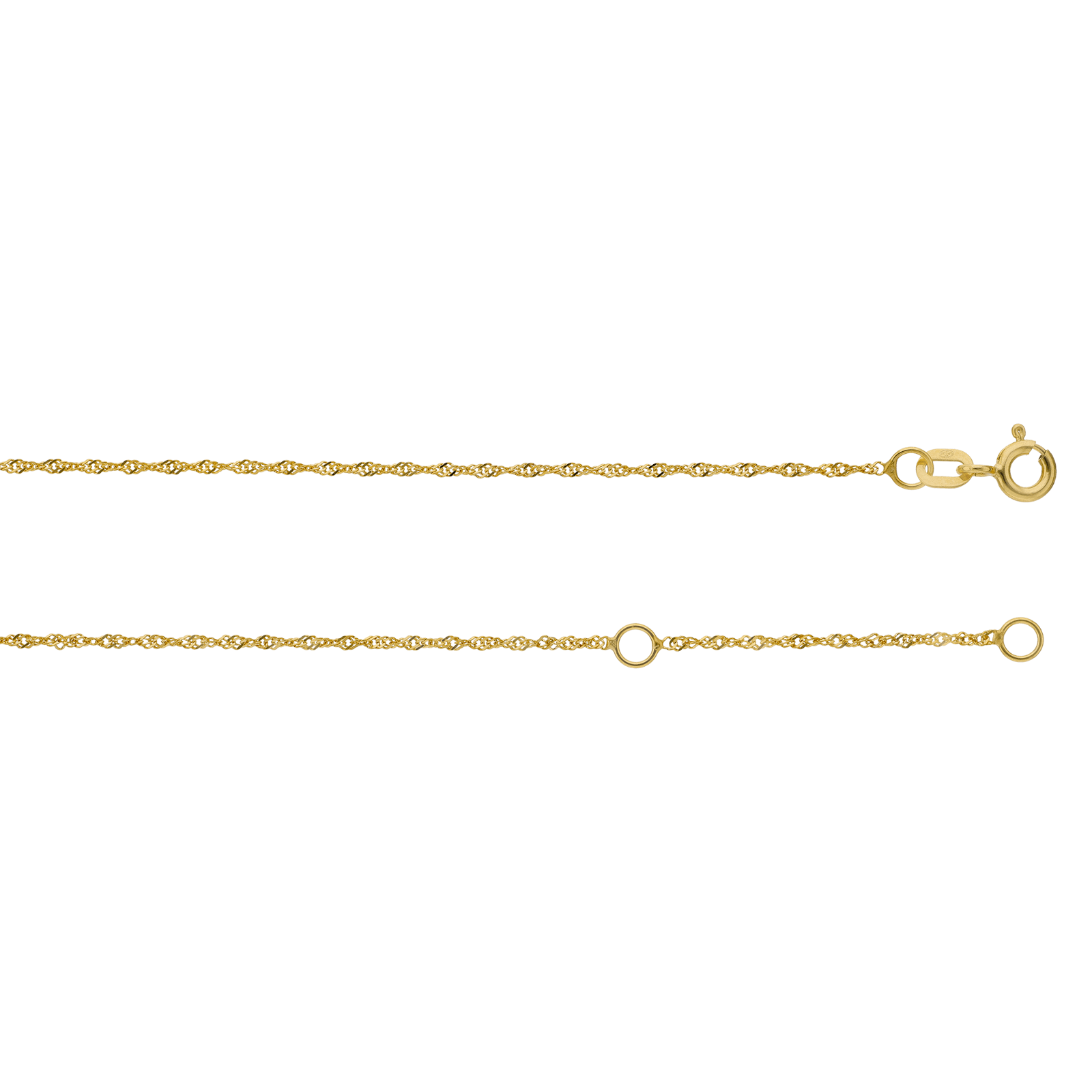 Collier singapour anneau intermédiaire 1.2 mm 45cm
