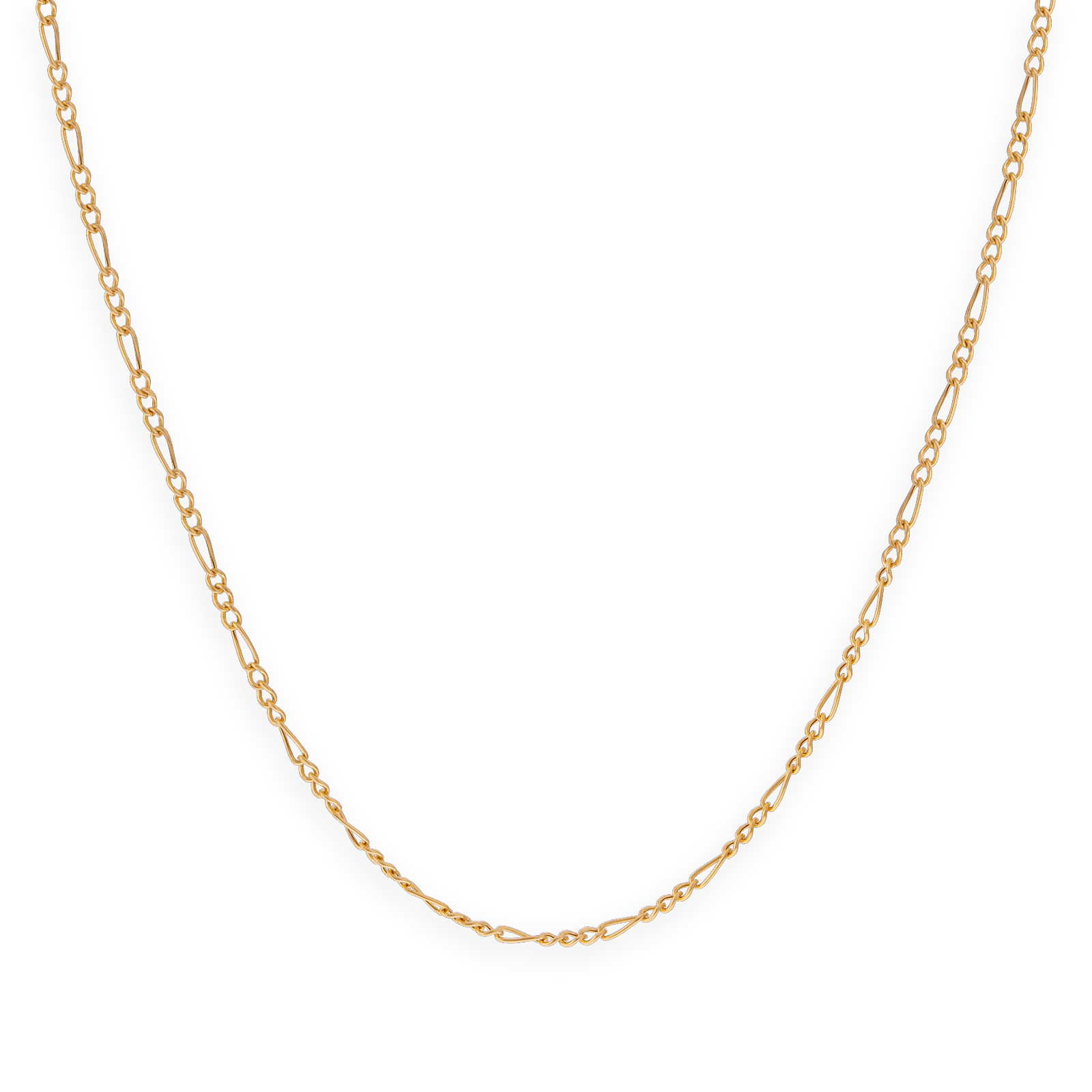 Collier chaîne or maille gourmette ovale alternée creux