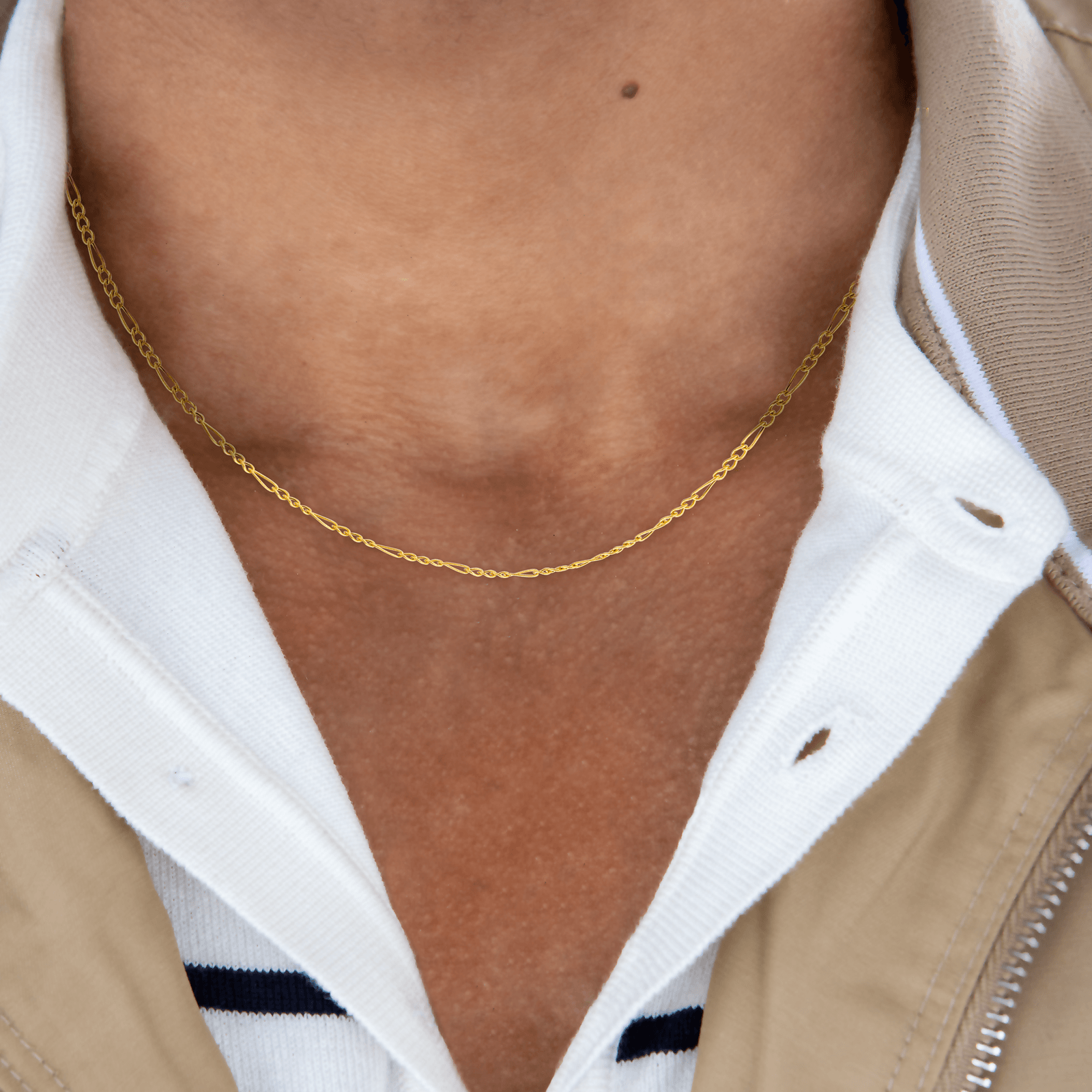 Collier chaîne or maille gourmette ovale alternée creux
