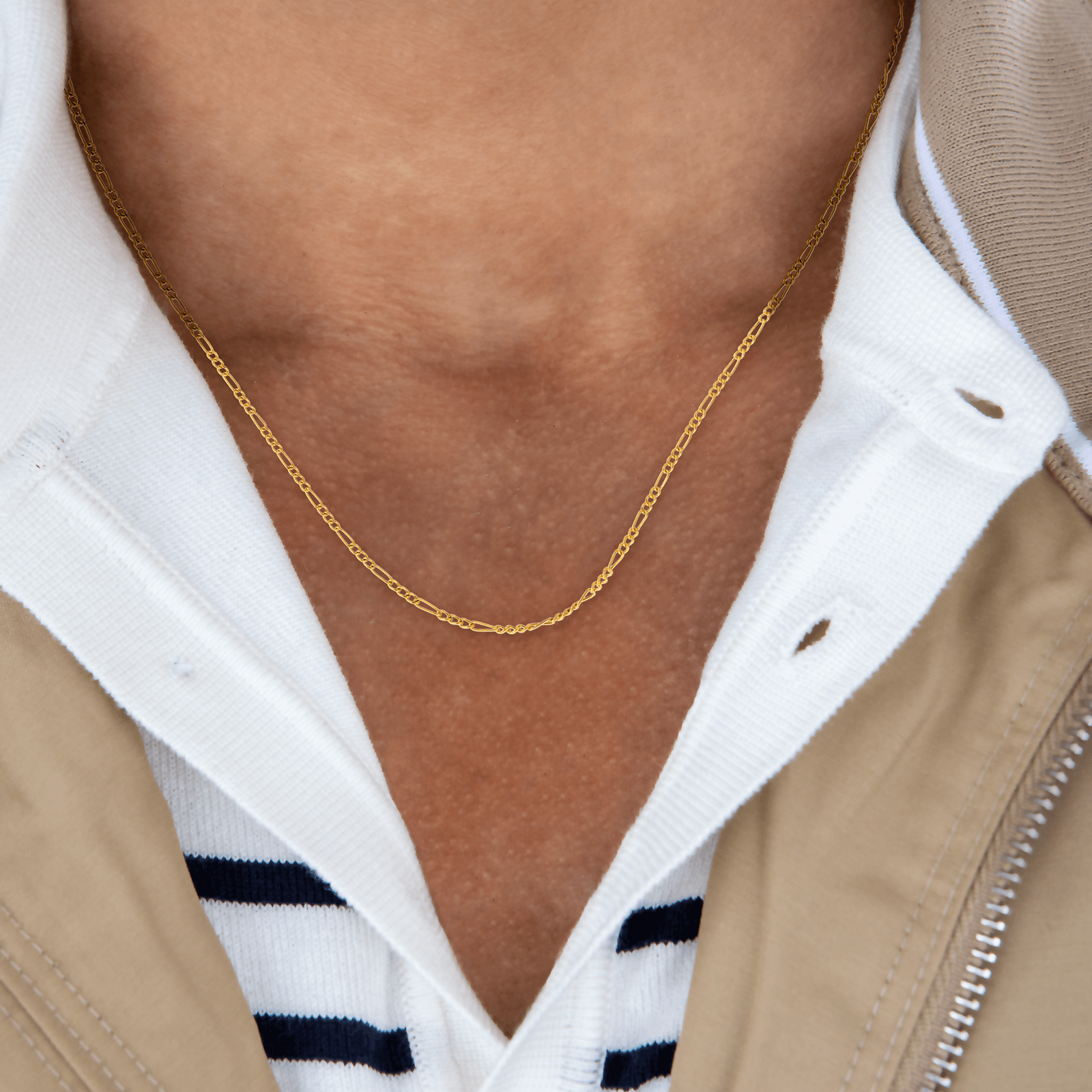 Collier chaîne or maille gourmette ovale alternée creux
