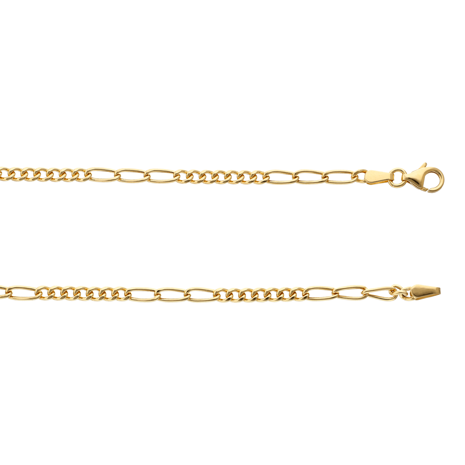 Collier gourmette cheval 70cm or375