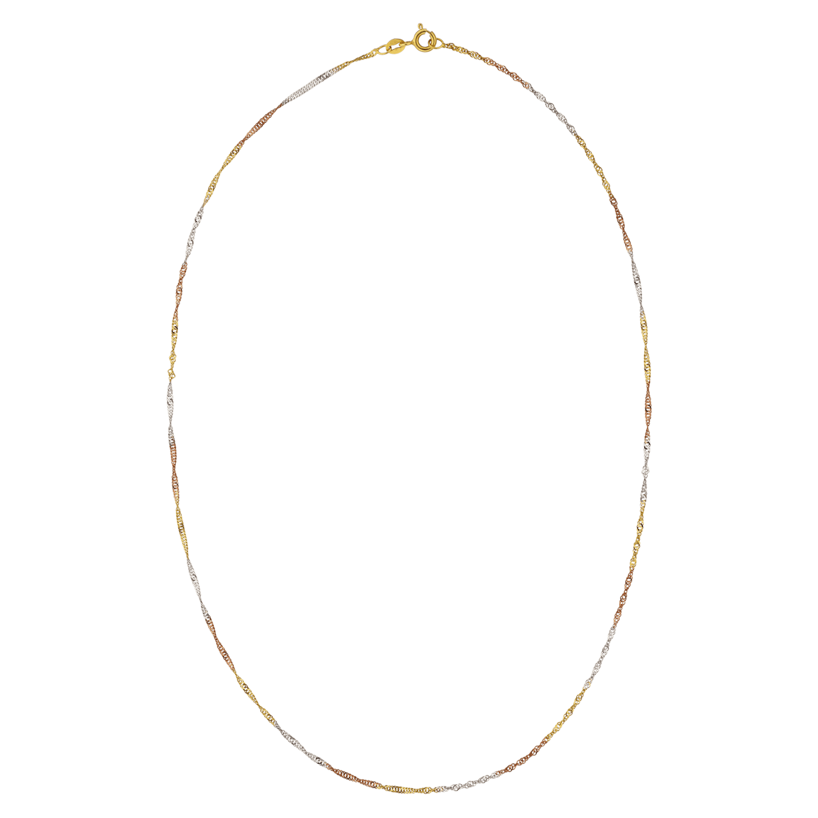 Collier singapour tricolore 1.5 millimètres 45 centimètres