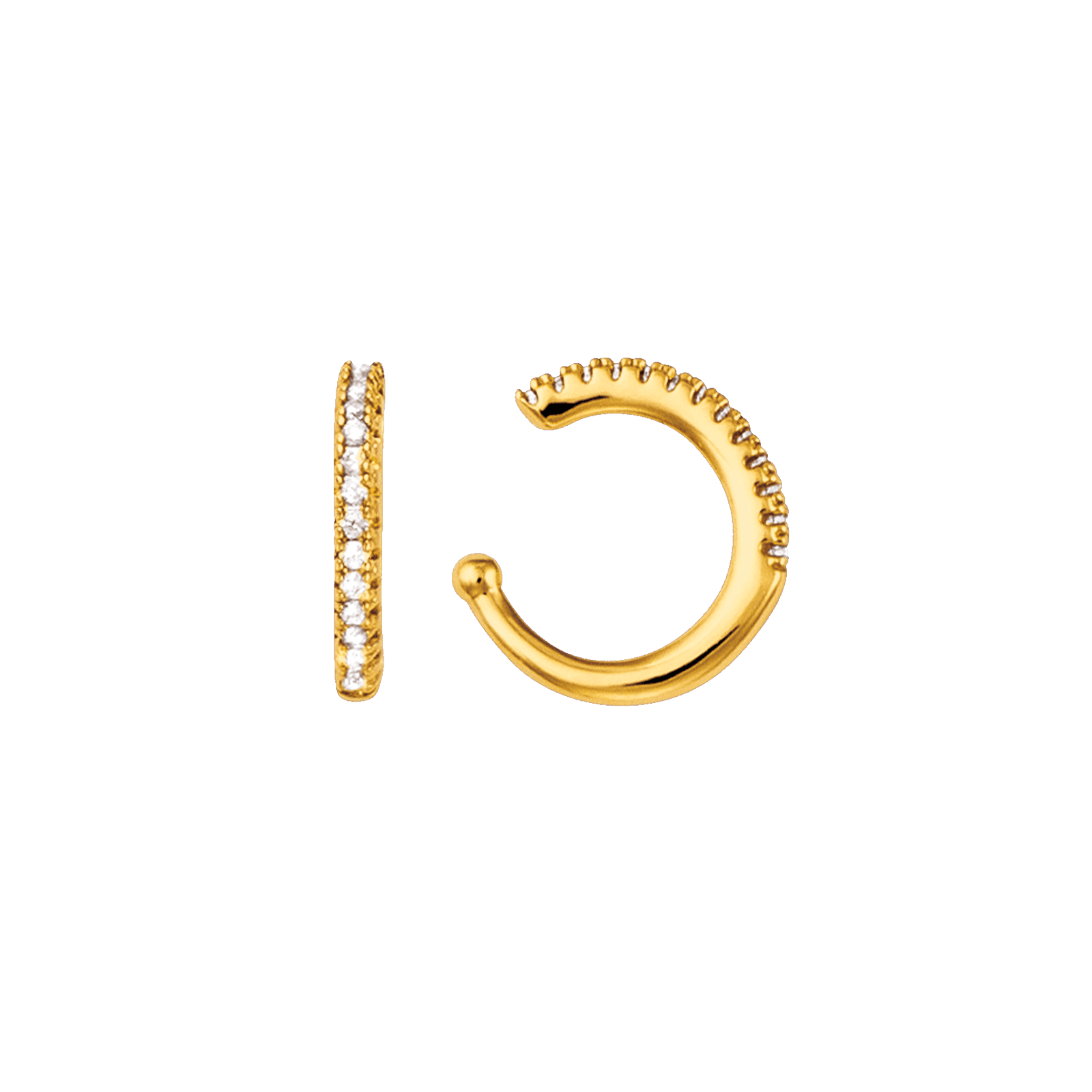 Bague D'oreille Plaqué Or Zirconium