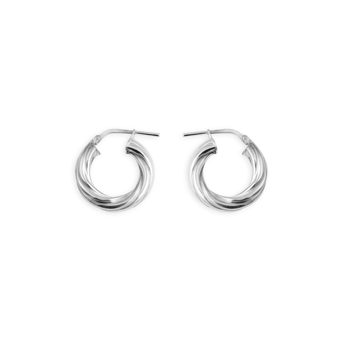 Créoles Argent 92 Torsadées 20mm Tube 4mm