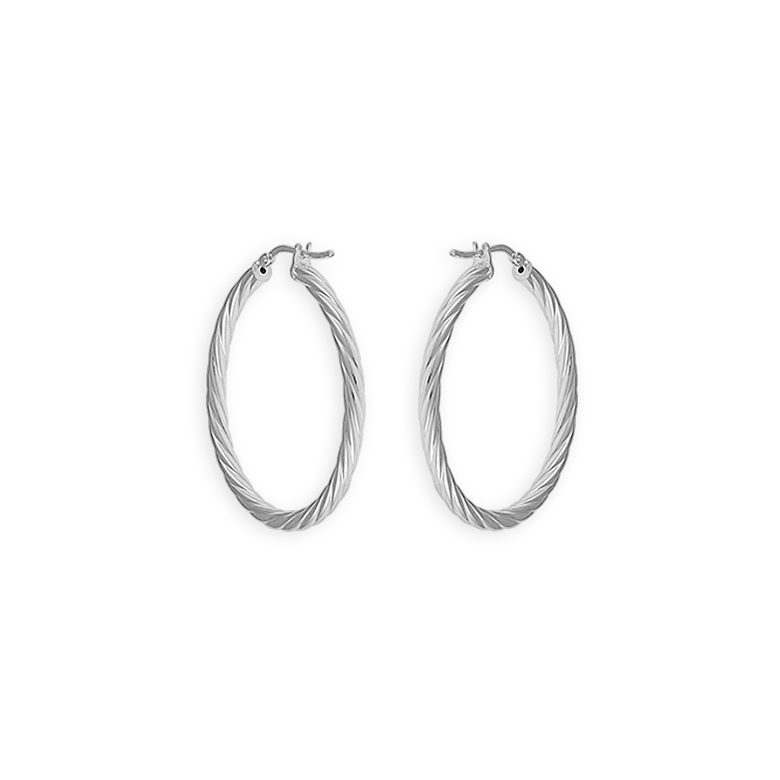 créoles argent 925/1000e torsadées 34mm