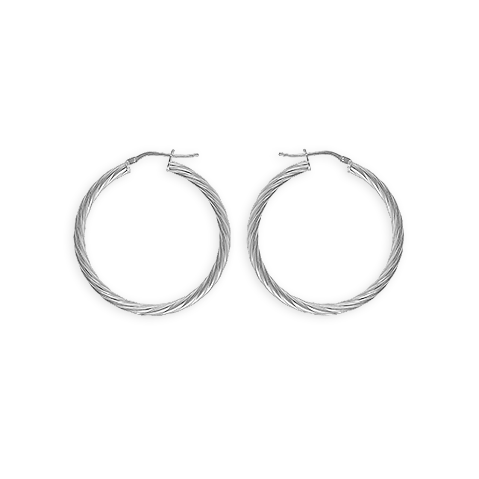 créoles argent 925/1000e torsadées 34mm