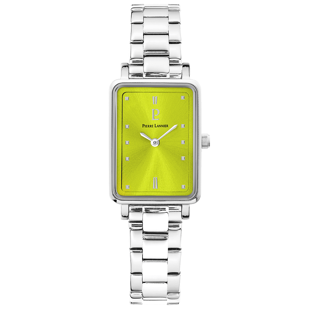 Montre Femme ARIANE Cadran Vert Bracelet Acier  Argenté
