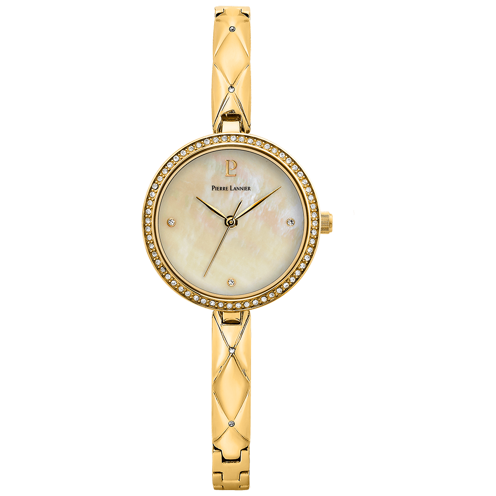Montre Femme LEIA Cadran Blanc Bracelet Acier Doré