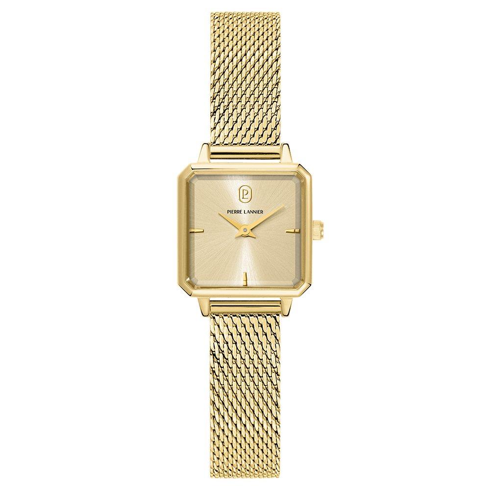 Montre Femme LEONOR Doré Cadran Doré Bracelet Acier milanais Doré 12 MM