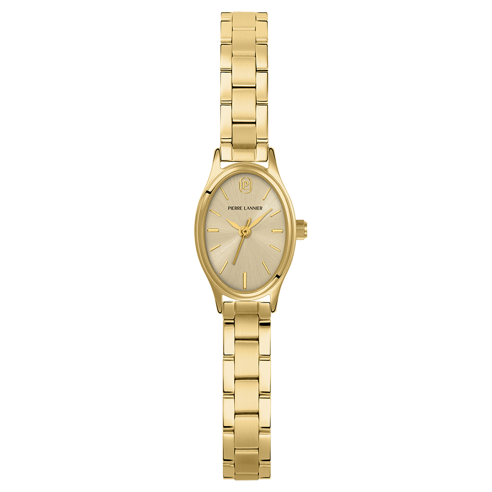 Montre Quartz Femme OVALIA Doré Cadran Doré Bracelet Acier Doré 8 MM